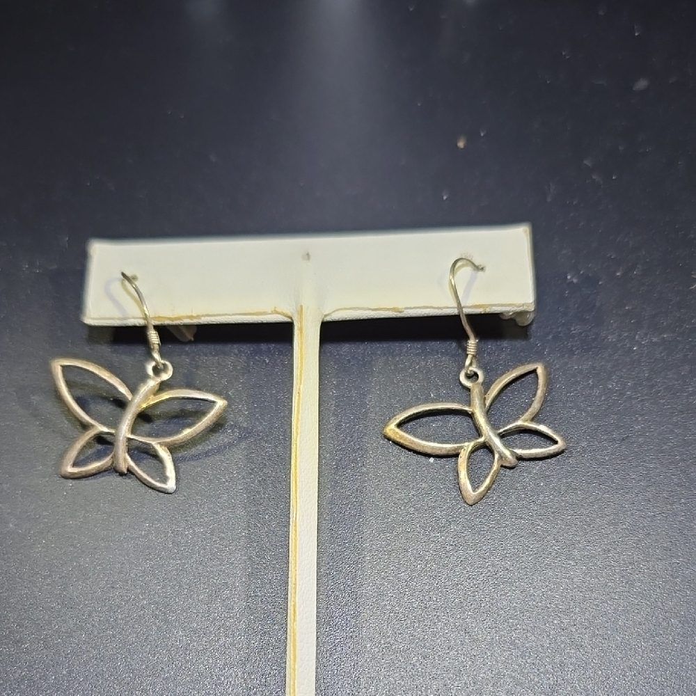 STERLING SILVER Butterfly Earrings Stamped 925